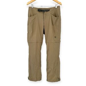 Mountain Hardwear Women Outdoor Hiking Tan Khaki Convertible Cargo Pants Size 10